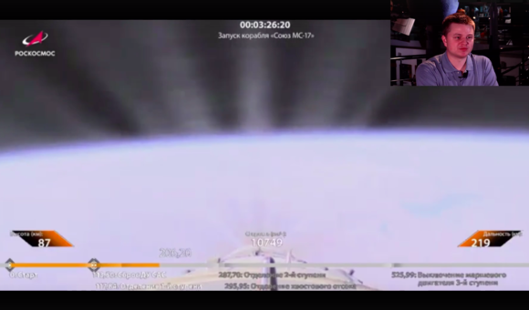 13 октября прошла прямая трансляция старта ракеты-носителя «Союз-2.1а» с пилотируемым кораблем «Союз МС-17» с комментариями экспертов Музея космонавтики.